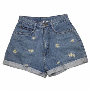 Vintage Embroidered High Waisted Jean Shorts